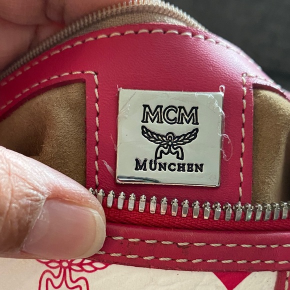 Authentic MCM Mini White and Red Satchel Bag - Picture 12 of 12